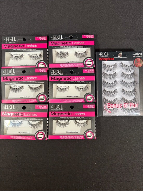 Ardell Other - Bulk Ardell Wispies False Eyelashes Lot: 6x Magnetic Singles + 6-Pair Pack